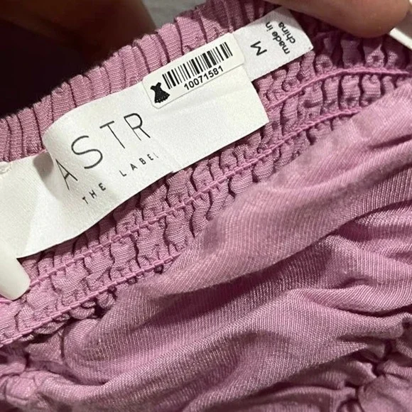 X REVOLVE Sleeveless Tie Shoulder Ruched Bustier Mini Dress Lilac Pink - M - Picture 5 of 10